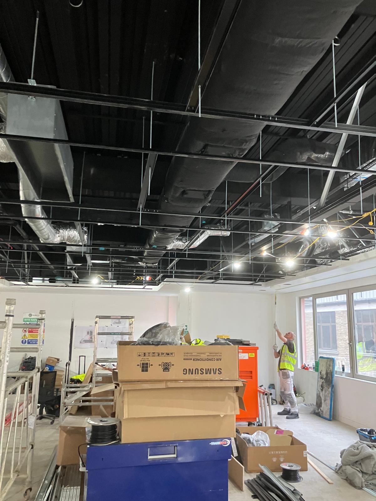 Open plan ceiling and partition works